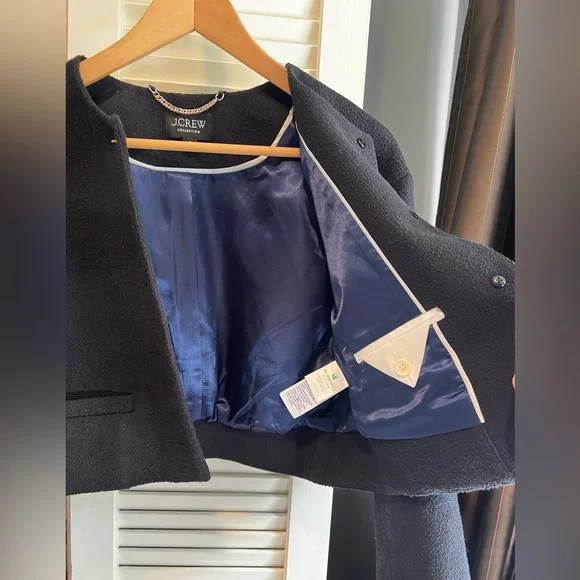 J. Crew Collection Lady Bomber Black Boucle Jacket - Picture 3 of 9